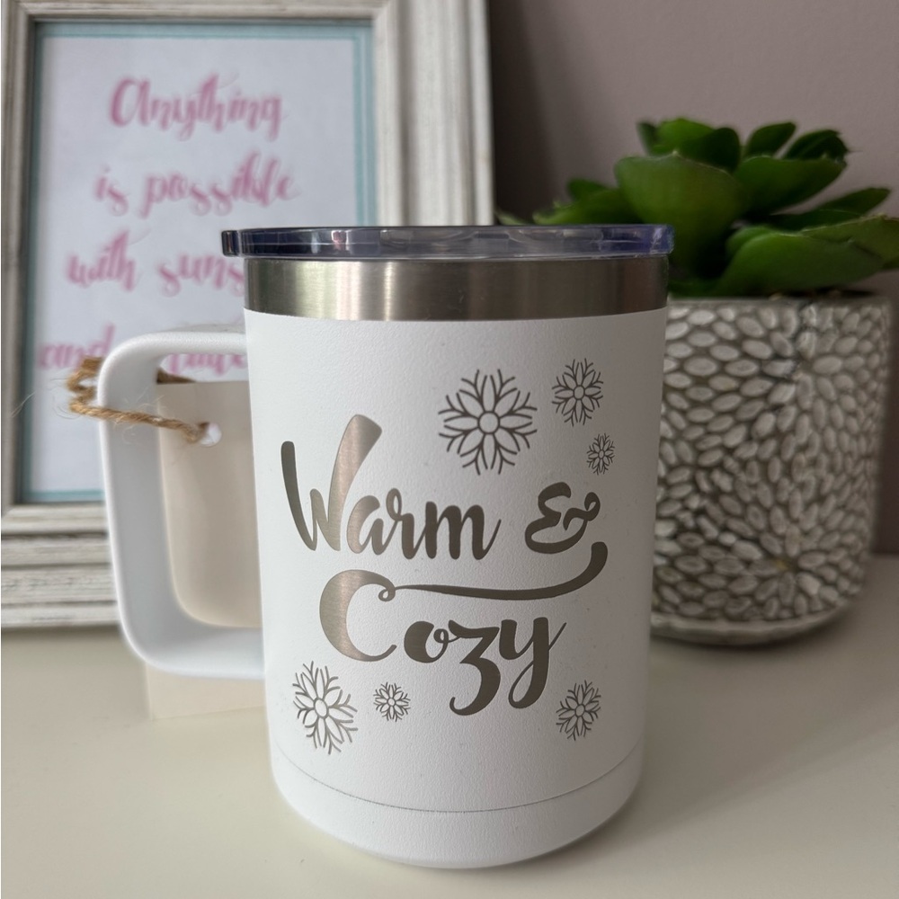 Kodiak White and Silver Insulated Mug